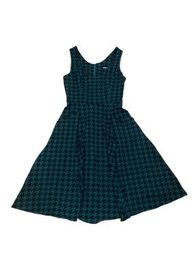 Collectif green houndstooth mini dress